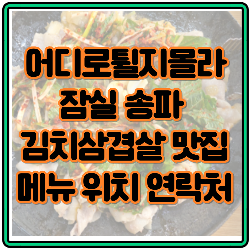 어디로튈지몰라 잠실 송파 김치삼겹살 맛집 메뉴 위치 연락처 총정리