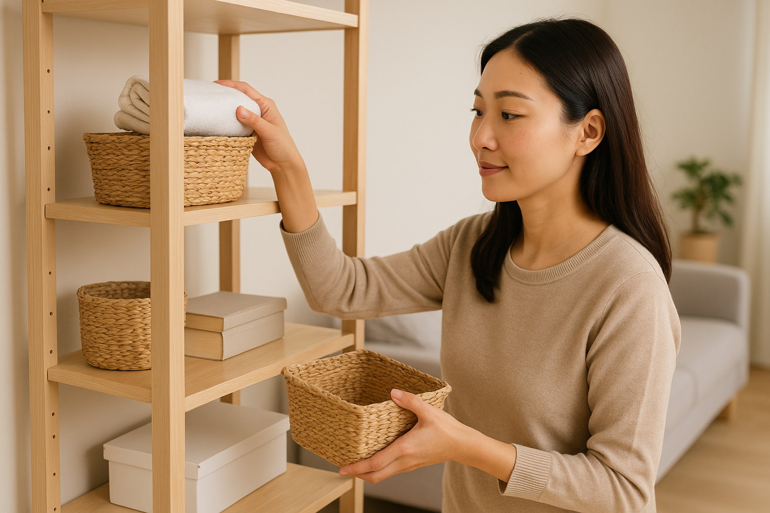 정리정돈 하는 사람 모습