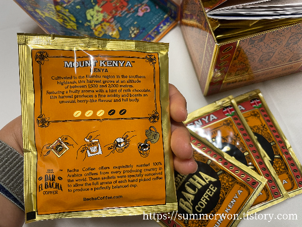 바샤커피 드립백 뒷면