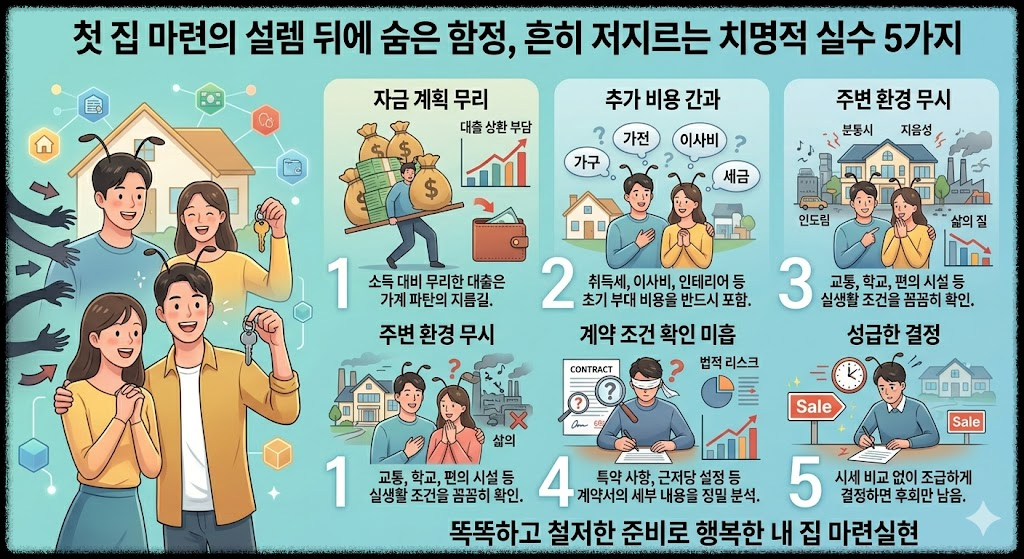 첫 집 마련의 설렘 뒤에 숨은 함정, 흔히 저지르는 치명적 실수 5가지