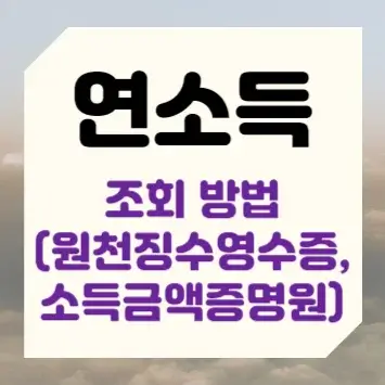 연소득 조회 방법(원천징수영수증&#44; 소득금액증명원)