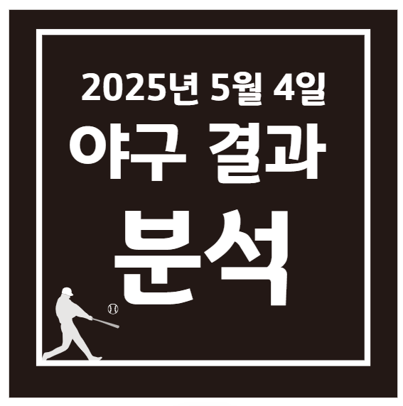 2025년 5월 4일 KBO 프로야구 결과 주요 장면