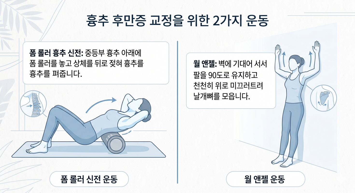 컴퓨터·스마트폰으로 굳어진 거북등 집에서 교정하는 운동 7가지