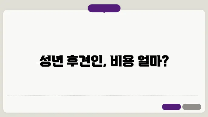 성년 후견인 비용 상세 내역