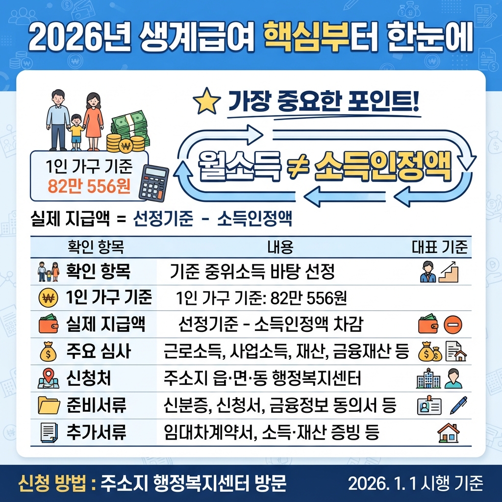 2026년 생계급여 신청 방법 확인하기