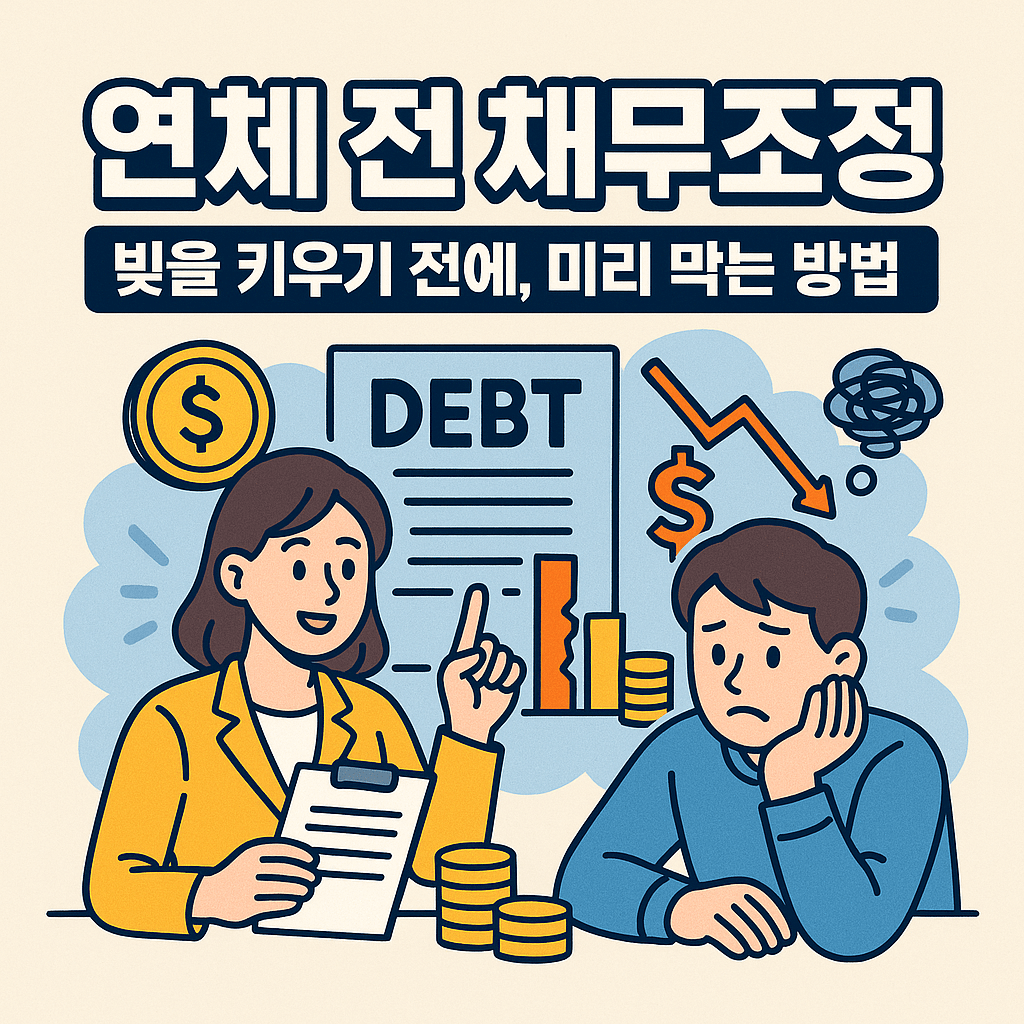 연체 전 채무조정을 통한 사전 대응 설명 일러스트