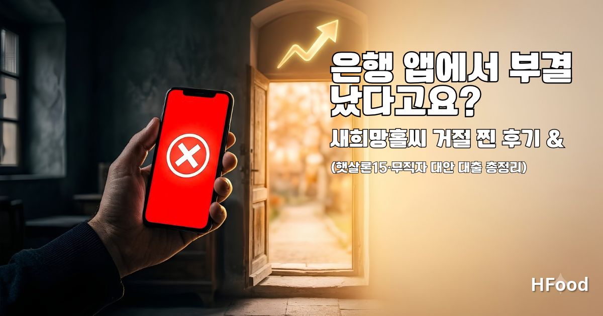 새희망홀씨 대출 모바일 부결 후 햇살론15 등 정부지원 서민금융 대안을 통해 해결책을 찾는 모습.