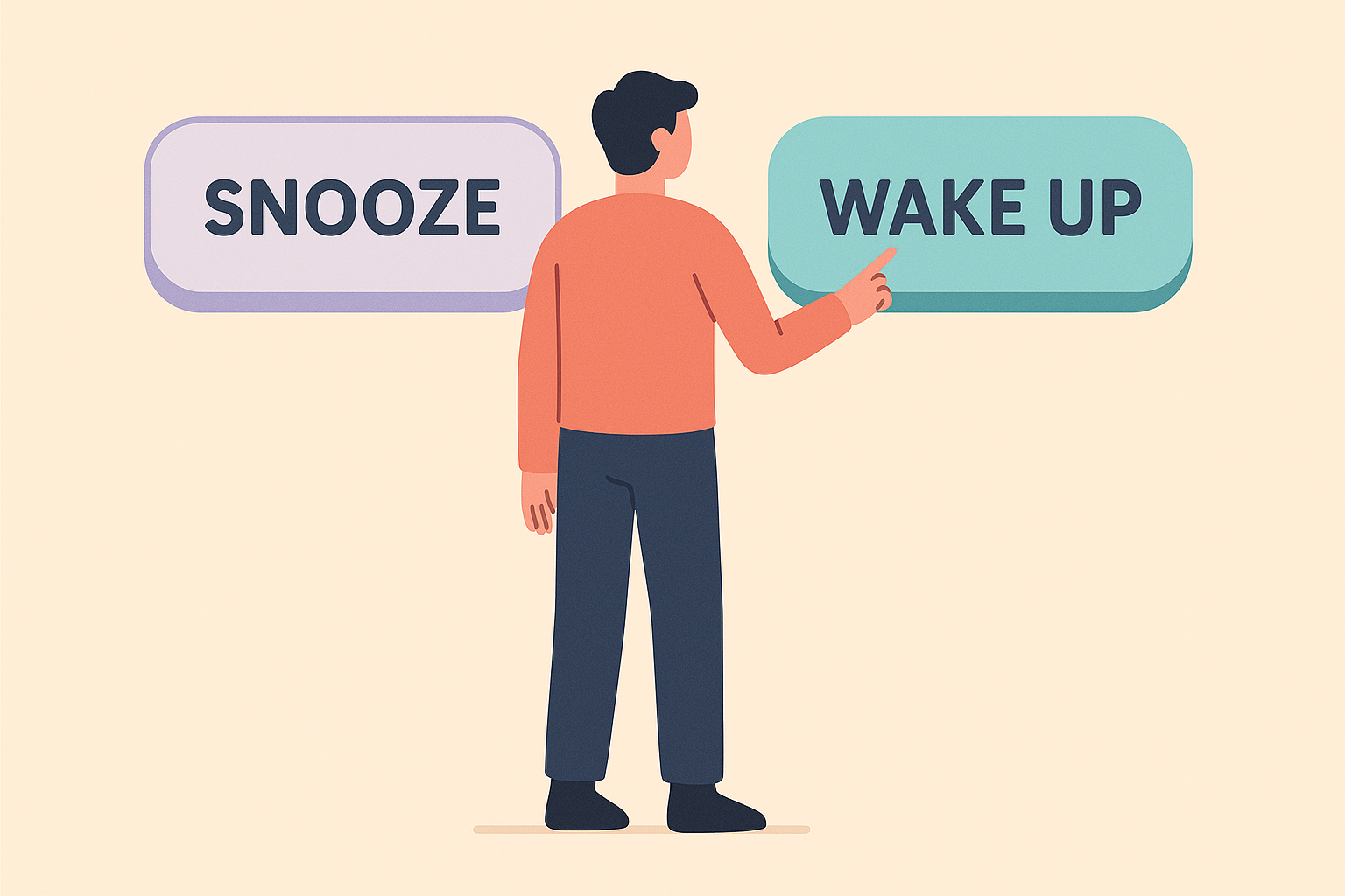 아침 알람이 울릴 때 자신과의 약속 지키기 참조 이미지