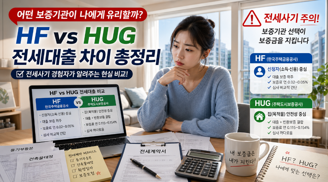 전세대출 HF vs HUG 차이 총정리