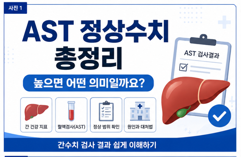 AST 정상수치 및 간수치 검사 결과지 이미지