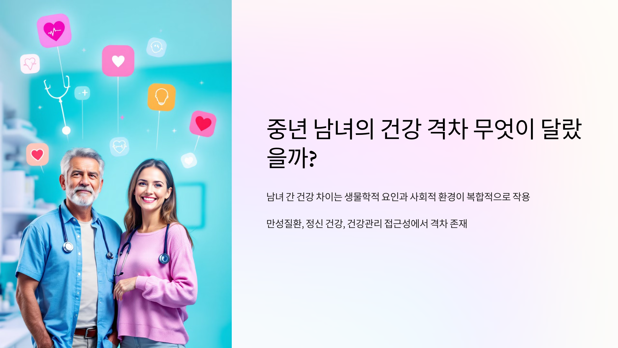 중년 남녀의 건강 격차 무엇이 달랐을까?