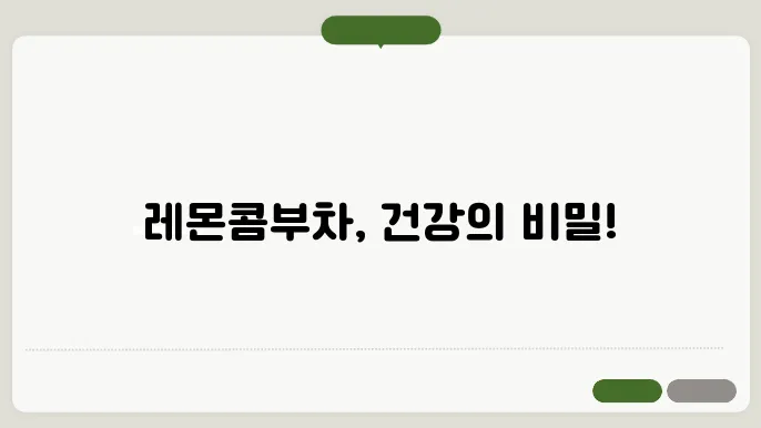 콤부차 레몬콤부차 효능