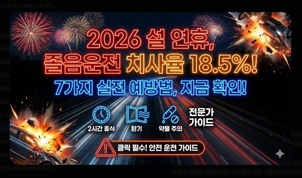 2026년 설 귀성길 졸음운전 예방법 BEST 7