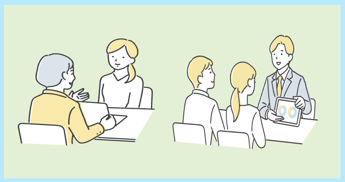 고등학생들이 진로와 학업 설계를 위해 교사와 상담하는 모습, 고교학점제 과목 선택 전문상담 장면