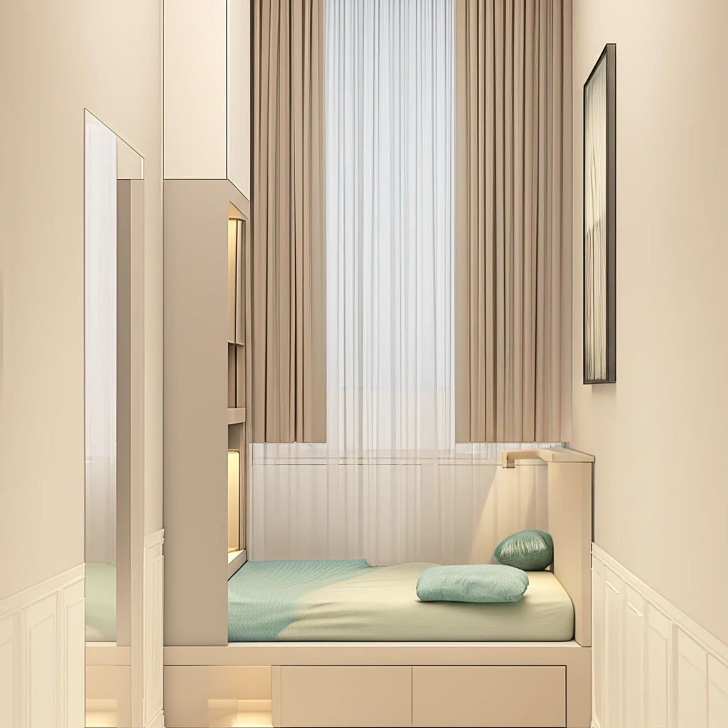 원룸 공간을 넓게 쓰는 바닥 확보와 ..