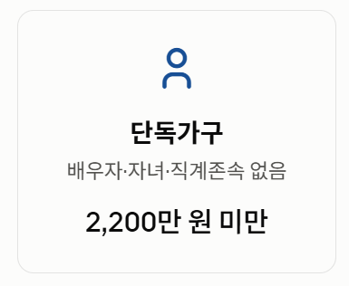 단독가구 기준 안내