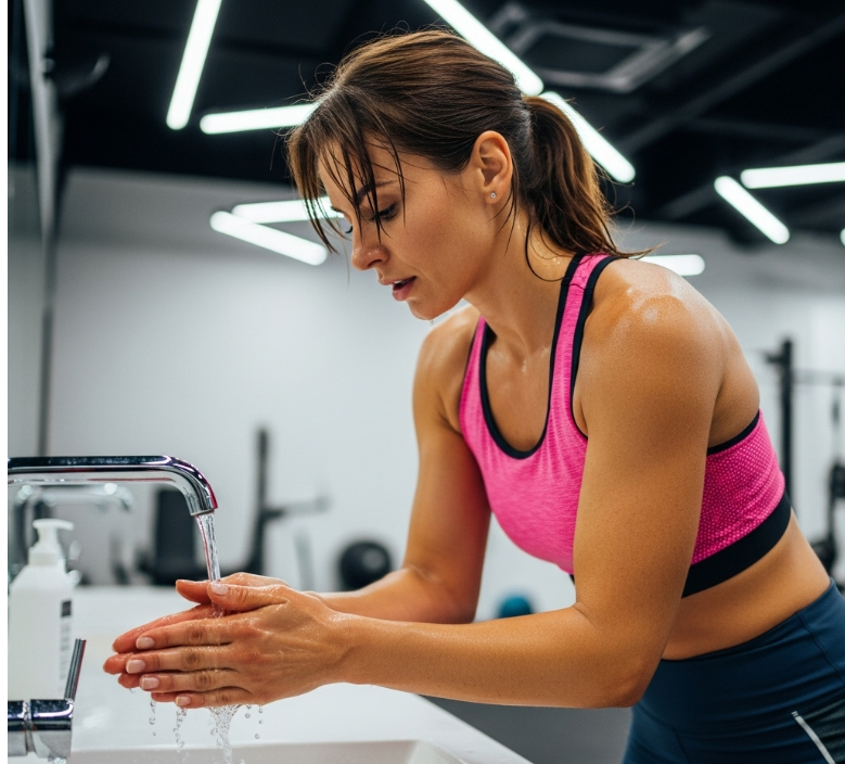 운동 후 무조건 손씻기!