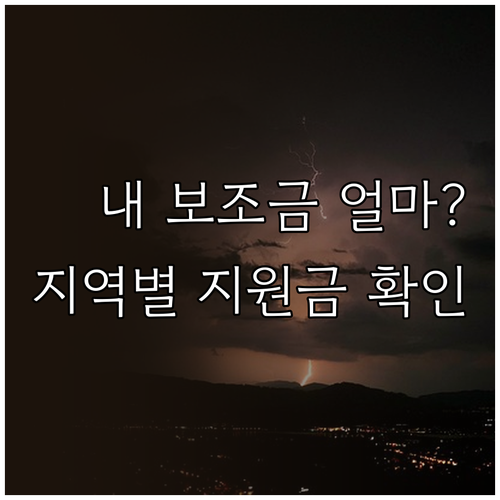 전기차 보조금 결과 조회와 지역별 지..