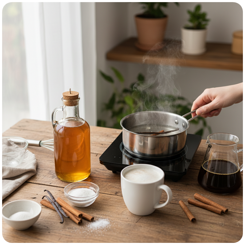 홈카페 무설탕 라떼 시럽 만들기