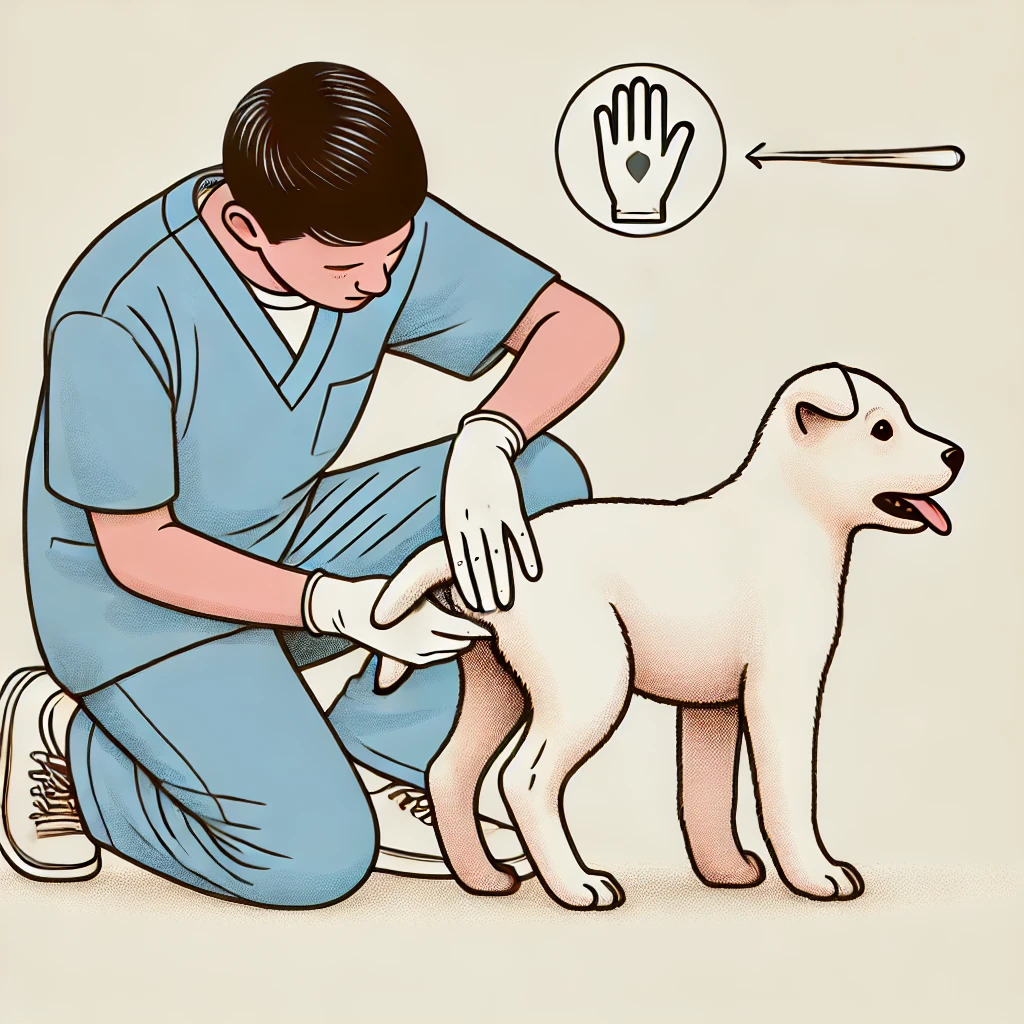 수의사가 강아지 항문낭 짜는사진