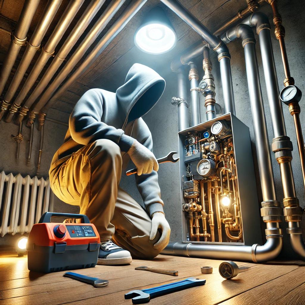 보일러 드레인 작업