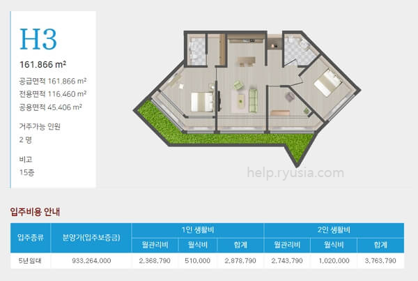 서울시니어스 고양타워 타입별 방구조 (은퇴설계자들)