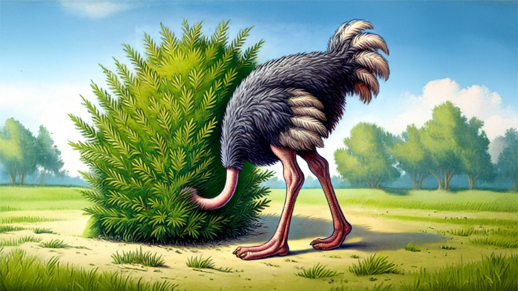 타조 효과. 불편한 정보를 외면하려는 경향을 설명하는 개념이다.