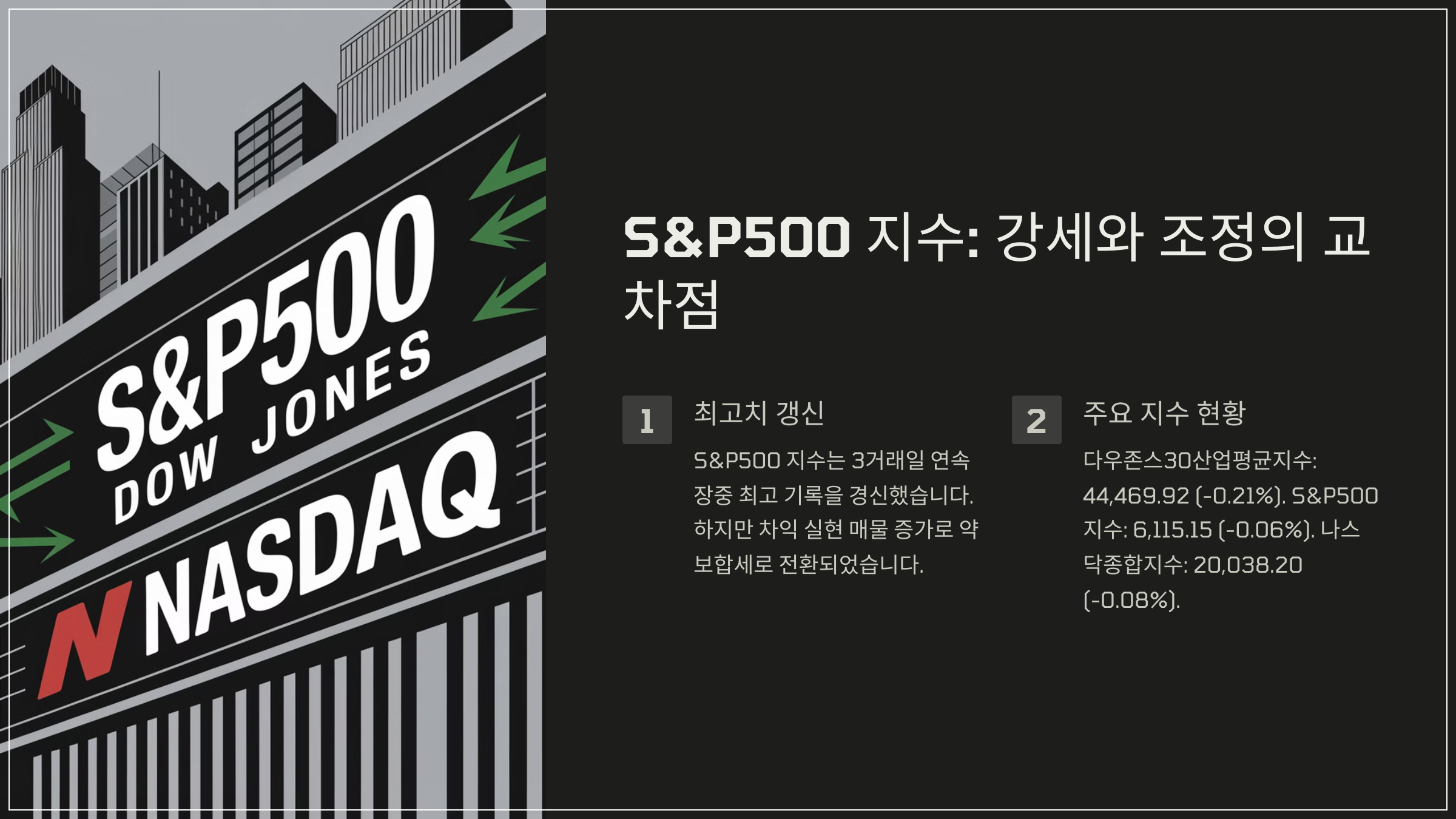 S&amp;P500 지수: 강세와 조정의 교차점