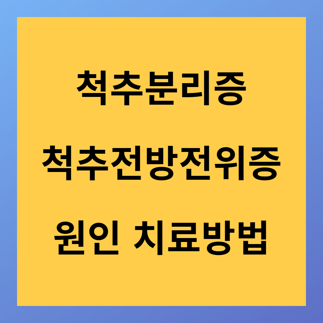 척추 분리증과 척추 전방전위증 증상 원인 진단 치료방법