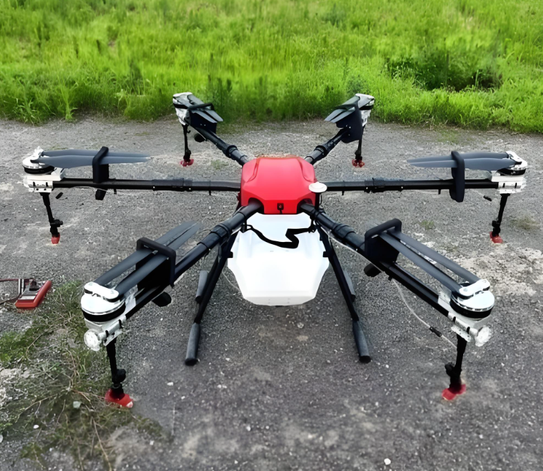 농약을 살포하기위해 준비중인 상업용 드론