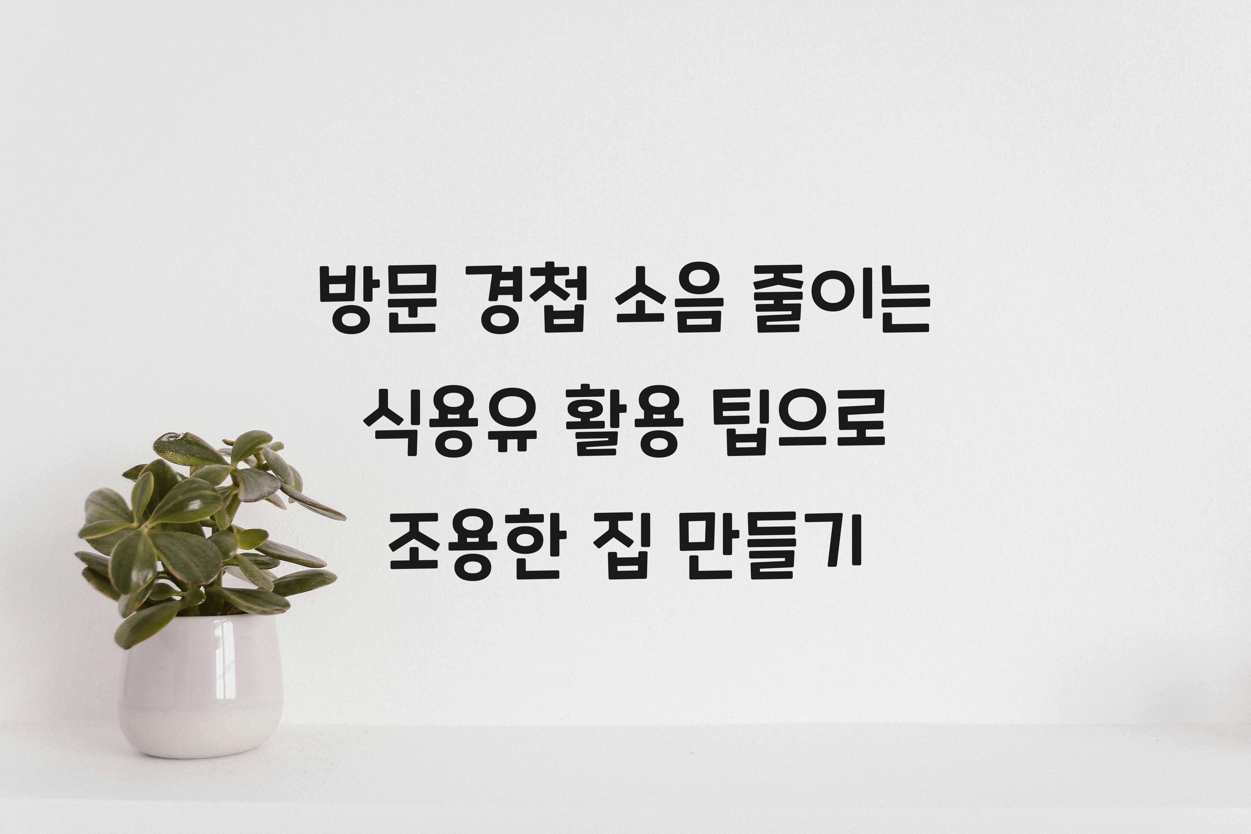 방문 경첩 소음 줄이는 식용유 활용 팁
