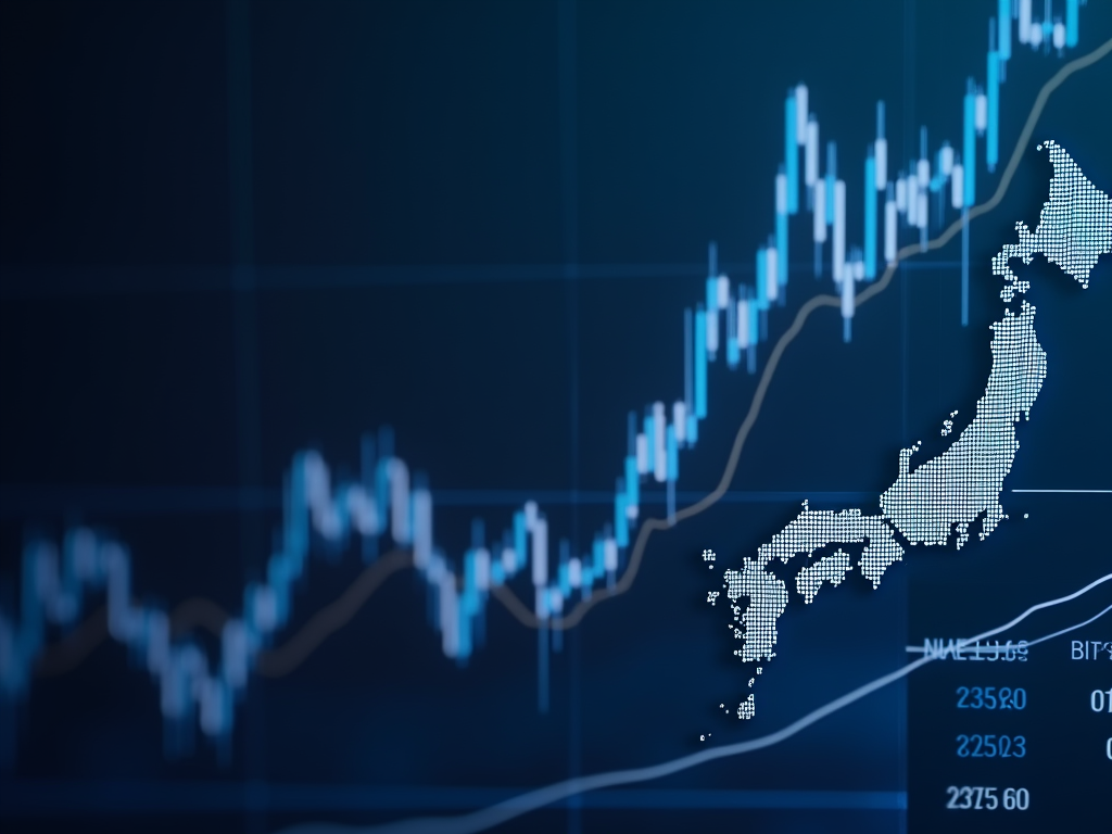 차트 배경과 함께 일본 지도가 있는 이미지 입니다.