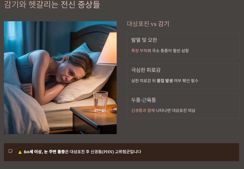 감기와 오인할 수 있는 증상들