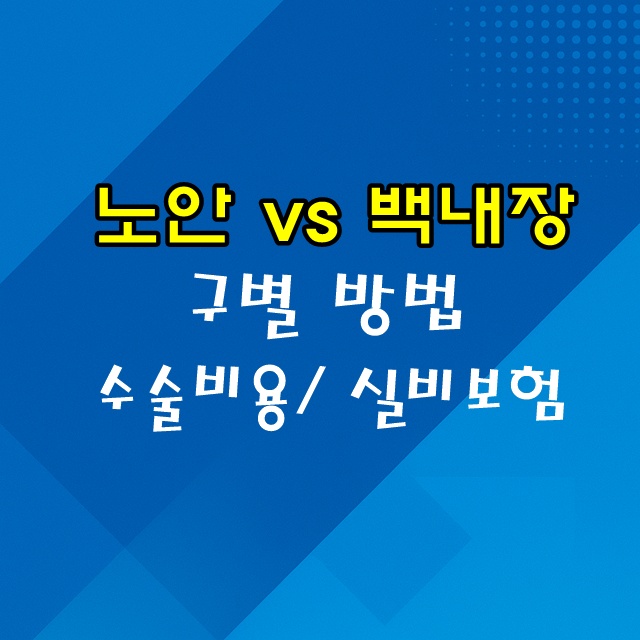노안 VS 백내장 (구별, 수술비용, 실비보험)