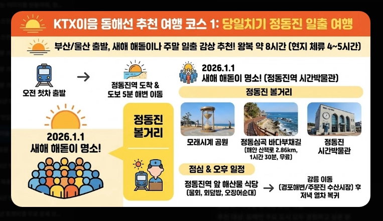 KTX이음 활용법 동해안 기차 여행 꿀팁