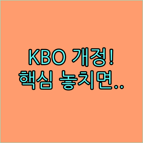 안정성 공정성 강화 2025 KBO ..