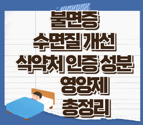 불면증-수면질-개선-식약처-인증-성분-영양제-총정리