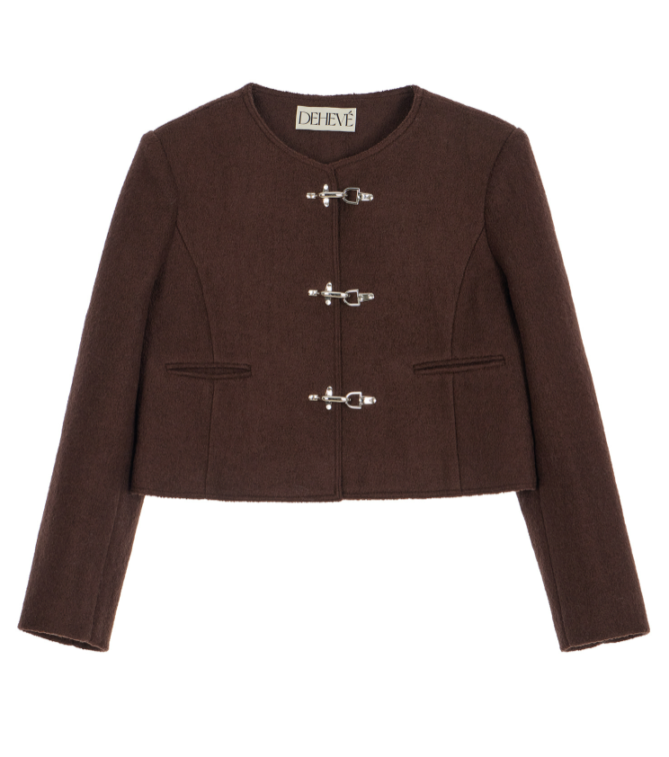 {자켓} 첫 번째 남자 56회 :: 김민설(진홍주) / 드헤베 브라운 버클 트위드 자켓