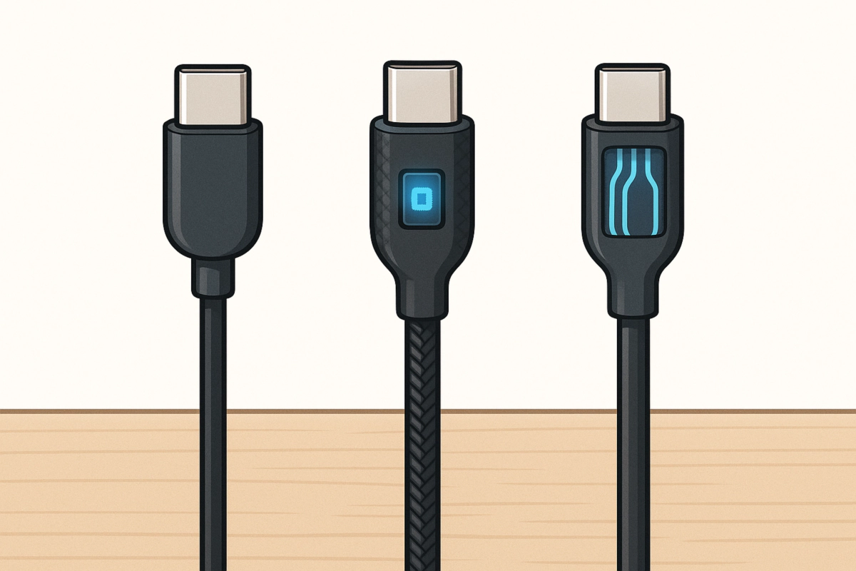 USB-C 케이블 종류별 기능 차이 비교 이미지