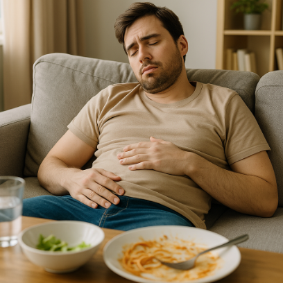 식사 후 바로 눕는 습관에 관한 사진