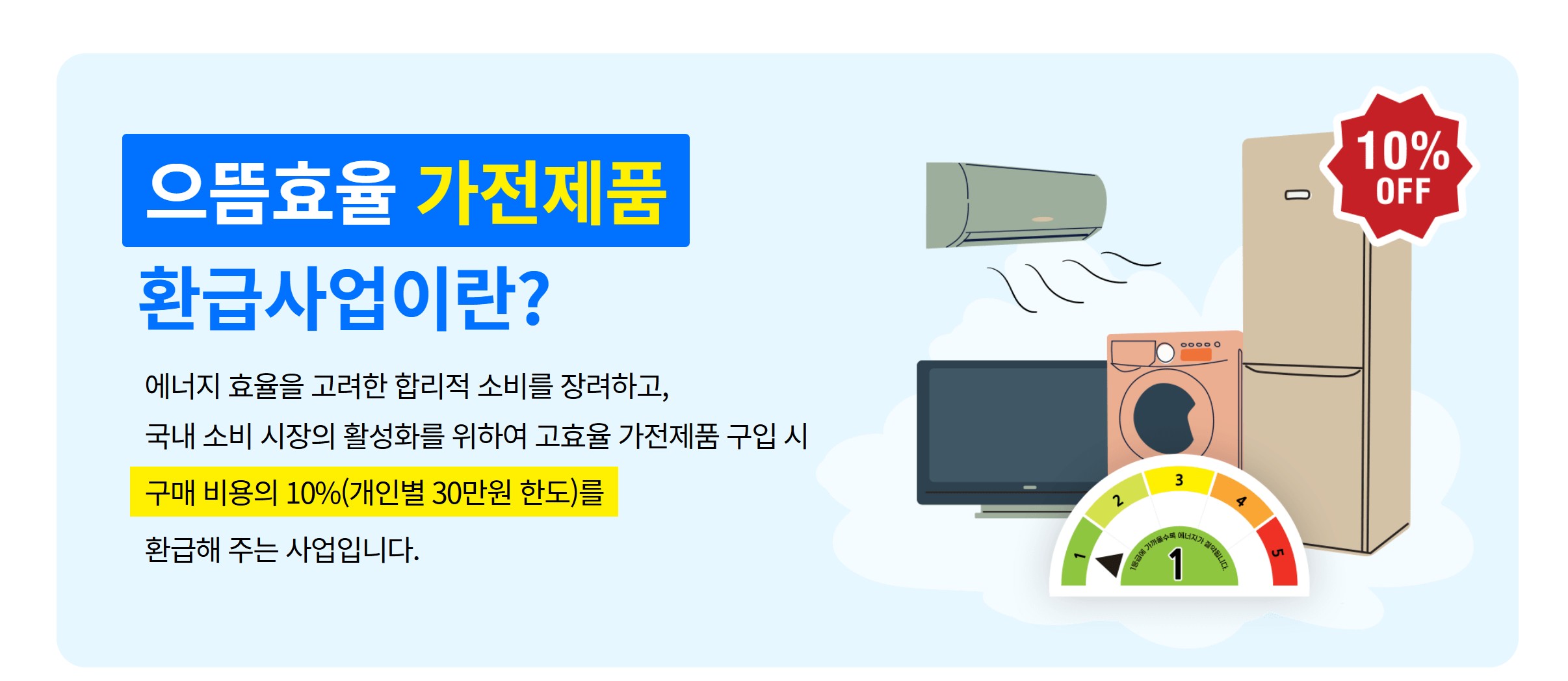1등급(으뜸효율) 가전제품 환급