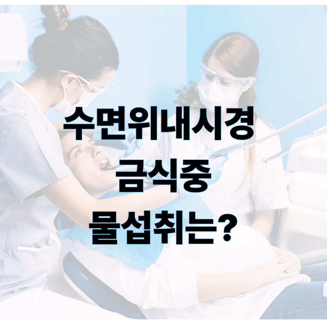 수면위내시경 금식 물