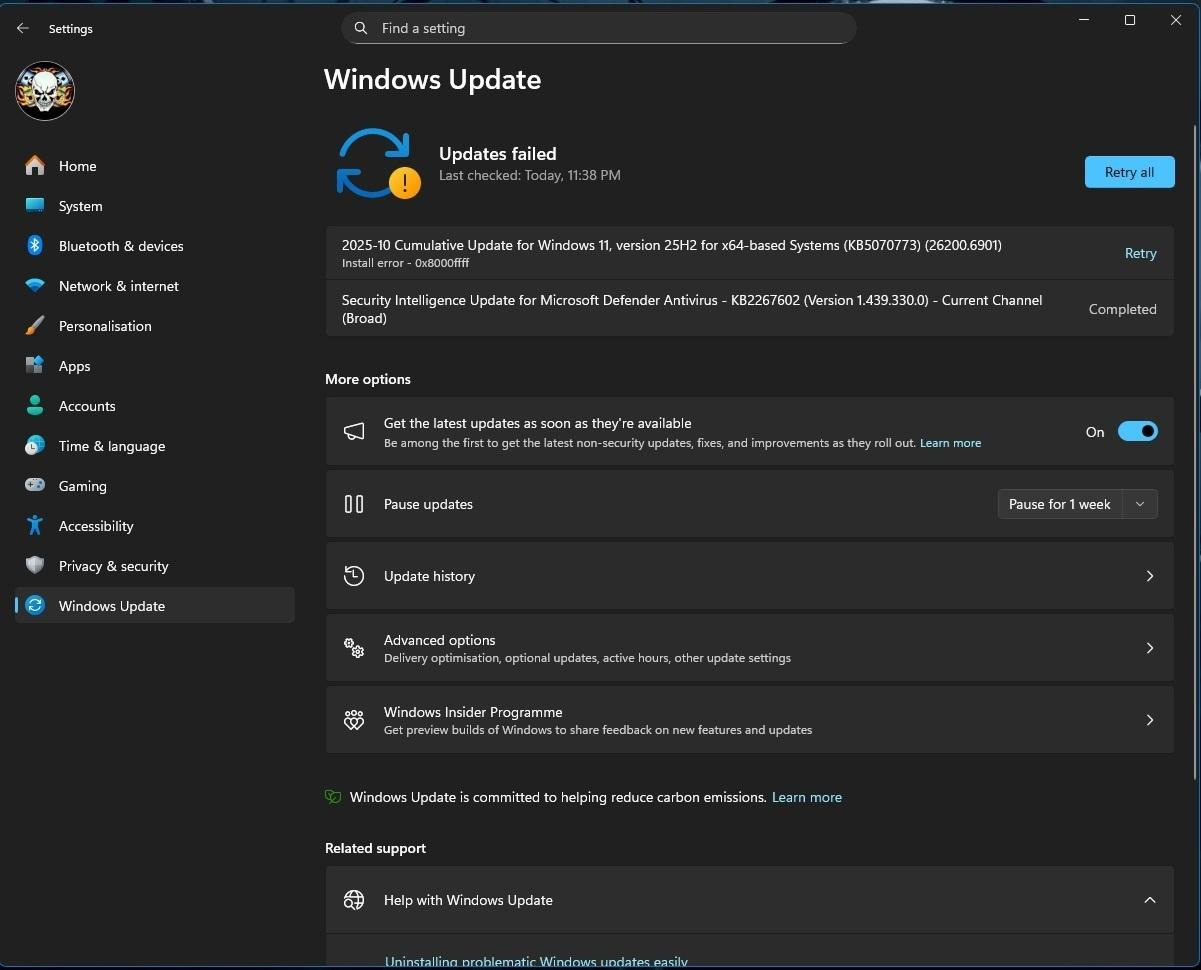 Windows 업데이트 오류 해결 방법