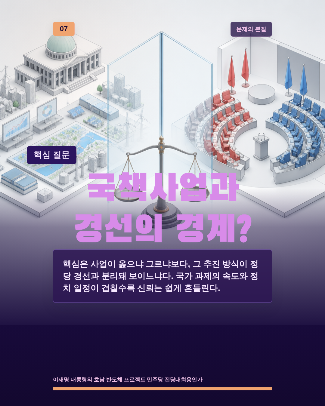 국책사업과 경선의 경계?