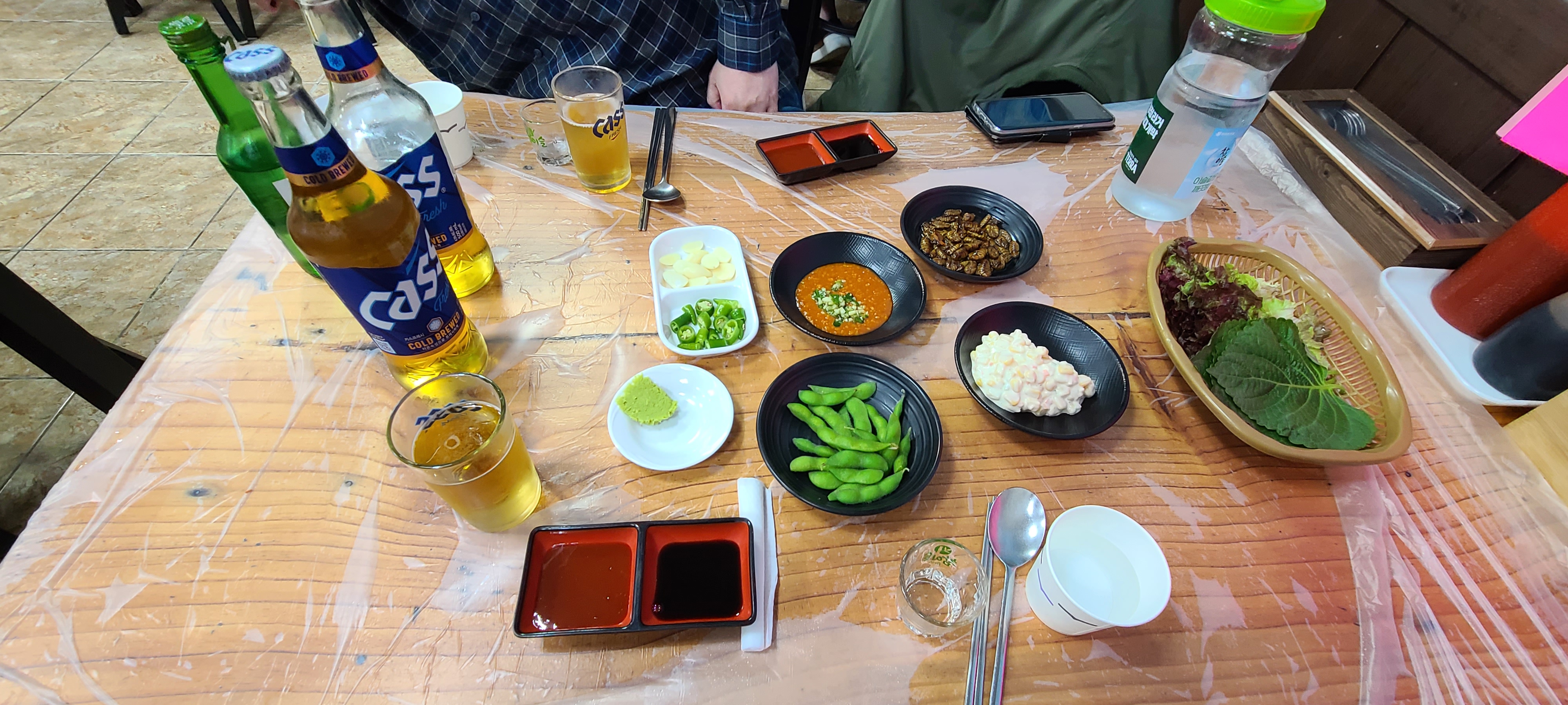 황금어장 활어회 도다리세꼬시 도다리회 소주 맥주