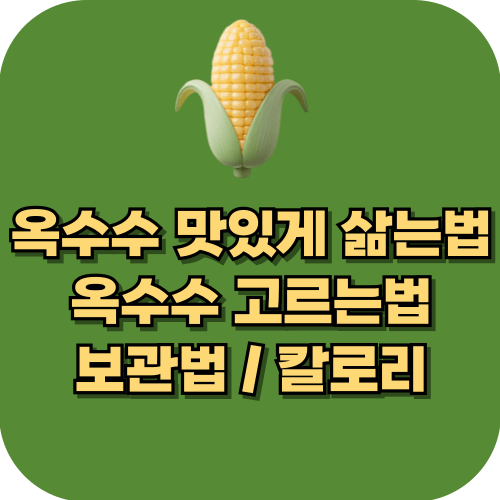 옥수수 삶는 법 찌는 법