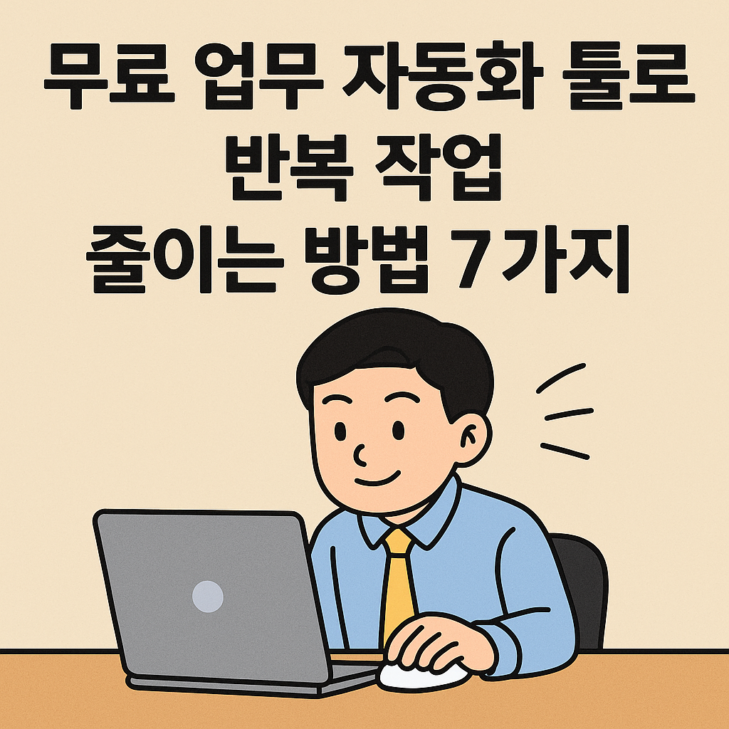 무료 업무 자동화 툴로 반복 작업 줄이는 방법 7가지