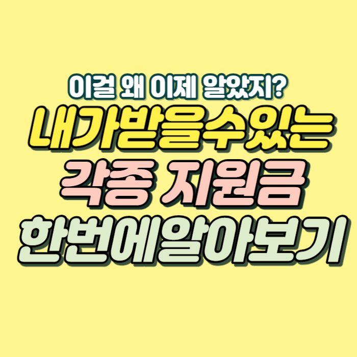 내가 받을 수 있는 정부 지원금