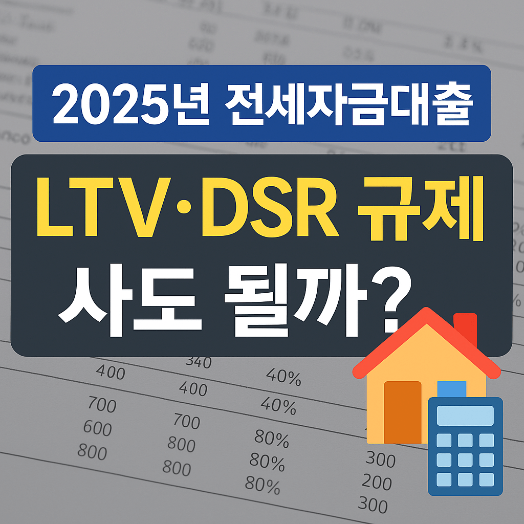 2025년 전세자금대출 LTV·DSR 규제 완전 해설 및 실전 사례
