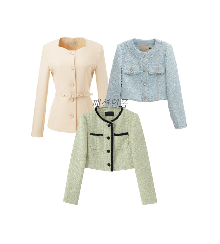 {자켓} 붉은 진주 18회 19회 20회 :: 천희주(최유나) / 유어네임히얼 YOUR NAME HERE 하트넥 벨트 자켓, 아틀리에 나인 Atelier Nain 하늘색 트위드자켓, 에트몽 ETMON 그린 연두색 자켓